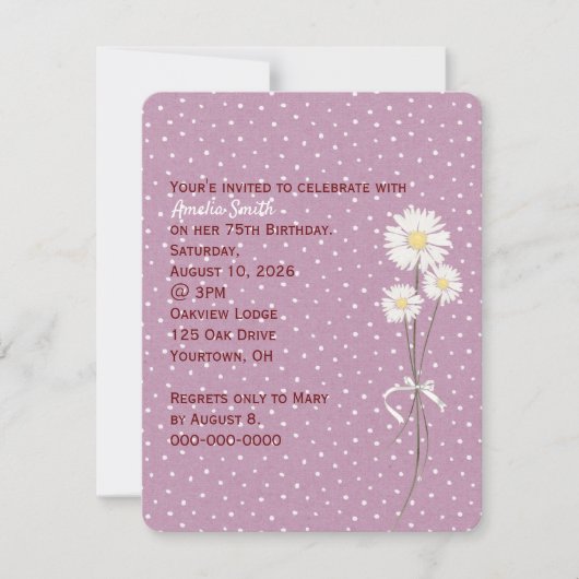 Daisies op stippen met witte pinnen verjaardagsuit kaart (Voorkant)