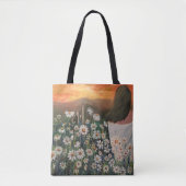 Daisies op Sunset Tote Bag (Voorkant)