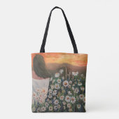 Daisies op Sunset Tote Bag (Achterkant)