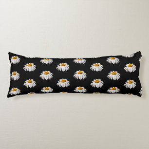 Daisies op zwart lichaamskussen