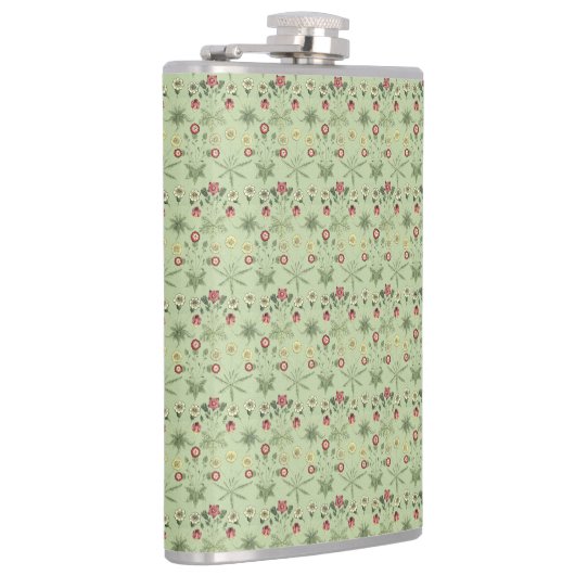 Daisies over Mint Groene Coördinaten Heupfles (Rechts)