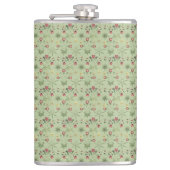 Daisies over Mint Groene Coördinaten Heupfles (Voorkant)