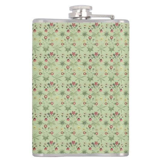 Daisies over Mint Groene Coördinaten Heupfles (Achterkant)