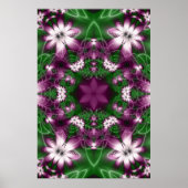 Daisies | Paarse en groene fractaalkunst Poster (Voorkant)