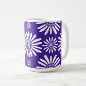 Daisies Paarse White Floral Pattern Koffiemok (Voorkant rechts)