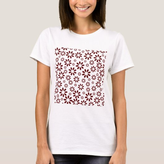 Daisies Patroon Eenvoudige Stijlvolle Zomer Vrouwe T-shirt (Voorkant)