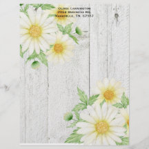 Daisies Personalized Letterhead