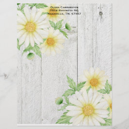 Daisies Personalized Letterhead Briefhoofd