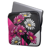 Daisies Pink and White Electronics Bag Laptop Sleeve (Voorkant Links)