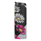 Daisies Pink and White Thermal Tumbler Thermosbeker (Geroteerd rechts)