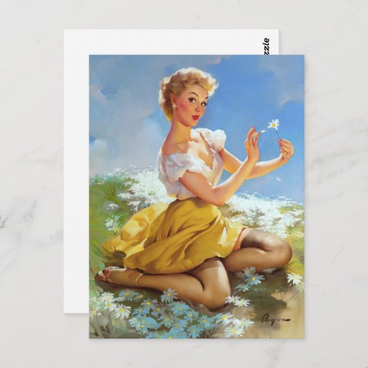 Daisies Pinup Briefkaart (Voorkant / Achterkant)