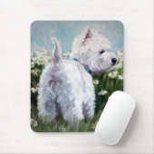 daisies plukken - west highland shier mousepad muismat (Met muis)