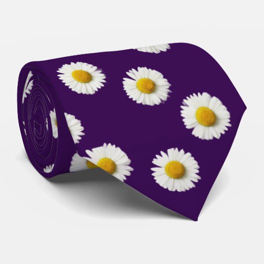 Daisies Purple Stropdas (Opgerold)