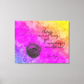 Daisies Rainbow Colours Vogelnest w Lao Tzu Quote Canvas Afdruk (Voorkant)