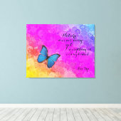 Daisies Rainbow Kleuren Blu Butterfly Lao Tzu Quot Canvas Afdruk (Insitu (Houten vloer))