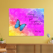 Daisies Rainbow Kleuren Blu Butterfly Lao Tzu Quot Canvas Afdruk (Insitu (Woonkamer))