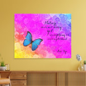 Daisies Rainbow Kleuren Blu Butterfly Lao Tzu Quot Canvas Afdruk (Insitu (Woonkamer))