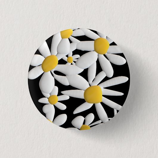 DAISIES RONDE BUTTON 3,2 CM (Voorkant)