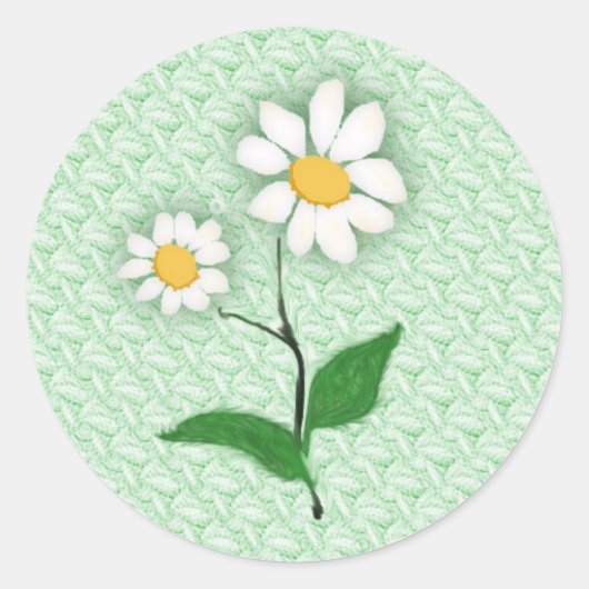 Daisies Ronde Sticker (Voorkant)