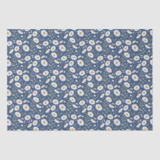 Daisies (Royal Blue) - Waterverf bloemmotief Tissuepapier