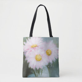 "Daisies" roze florale canvas tas