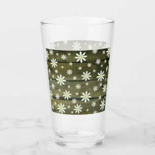 Daisies Rustic Barn Board Daisy Flower Glas