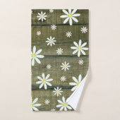 Daisies Rustic Barn Board Daisy Flower Handdoek (Handdoek)