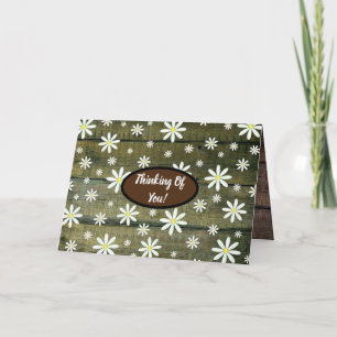 Daisies Rustic Barn Board Daisy Flower Kaart