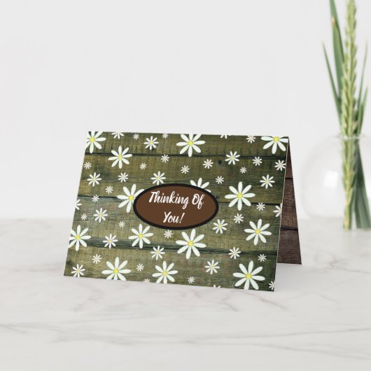 Daisies Rustic Barn Board Daisy Flower Kaart (Voorkant)