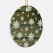Daisies Rustic Barn Board Daisy Flower Keramisch Ornament (Rechts)