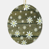 Daisies Rustic Barn Board Daisy Flower Keramisch Ornament (Links)