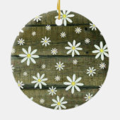 Daisies Rustic Barn Board Daisy Flower Keramisch Ornament (Achterkant)