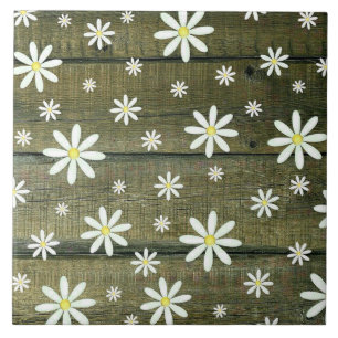Daisies Rustic Barn Board Daisy Flower Tegeltje