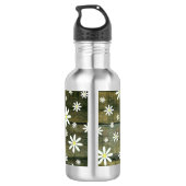 Daisies Rustic Barn Board Daisy Flower Waterfles (Achterkant)