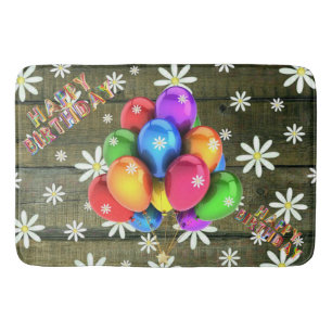 Daisies Rustic Barn Board Party ballonnen Badmat