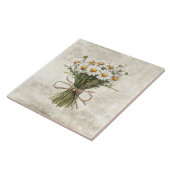 Daisies Rustic Floral Faux Ceramic Tile Tegeltje (Zijkant)