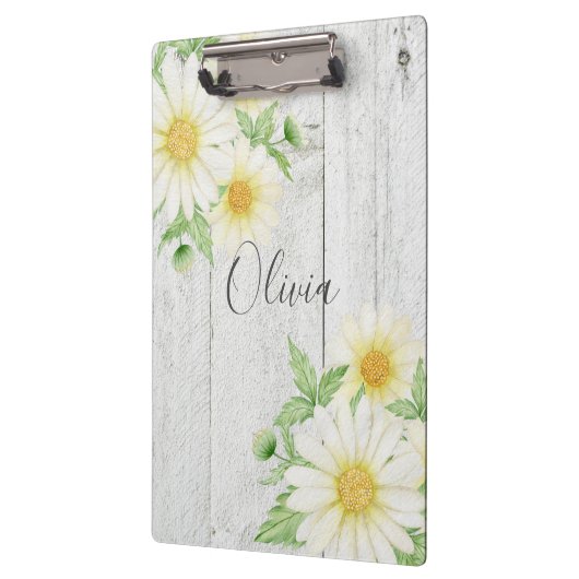 Daisies Rustic Wood - Aangepast Klembord (Links)