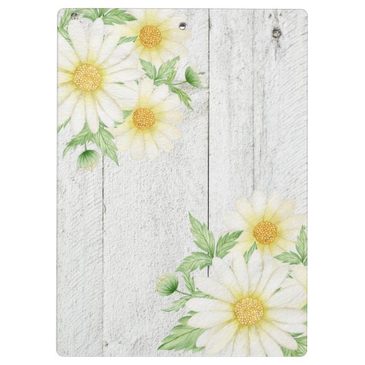 Daisies Rustic Wood - Aangepast Klembord (Achterkant)