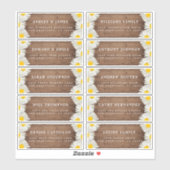  Daisies Rustic Wood Guest Adresetiketten Sticker (Vel)