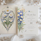 Daisies Save the Date Gouden Elegantie Kaart