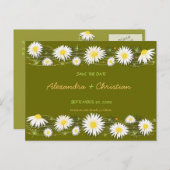 Daisies Save the Date Wedding Aankondiging 2 Kaart (Voorkant / Achterkant)