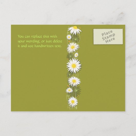 Daisies Save the Date Wedding Aankondiging 2 Kaart (Achterkant)
