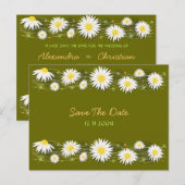 Daisies Save the Date Wedding Aankondiging Kaart (Voorkant / Achterkant)