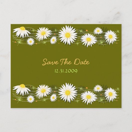 Daisies Save the Date Wedding Aankondiging Kaart (Voorkant)