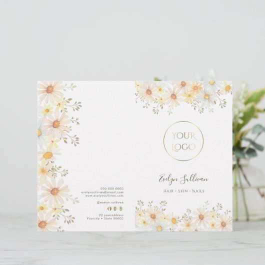 Daisies service menu brochure (Staand voorkant)