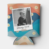 Daisies Seventies 70's Retro 50th Birthday Photo Blikjeskoeler (Voorkant)