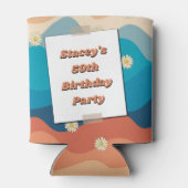 Daisies Seventies 70's Retro 50th Birthday Photo Blikjeskoeler (Achterkant)