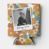 Daisies Seventies 70's Retro 50th Birthday Photo Blikjeskoeler (Voorkant)