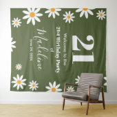 Daisies Spring floral Birthday Banner Backdrop Wandkleed (In Situ (horizontaal))