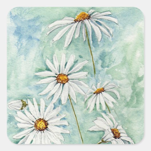 'Daisies' Square Sticker (Voorkant)